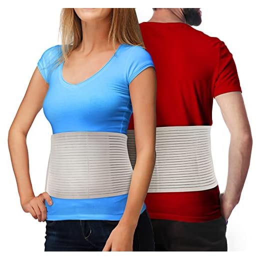 Hernia Belt for Men and Women – Beige Abdominal Binder Belly Band For Umbilical Hernias & Navel Belly Button Hernias With Compression Pad For Hernia Support and Stomach Hernia Brace Pain Relief (S/M)