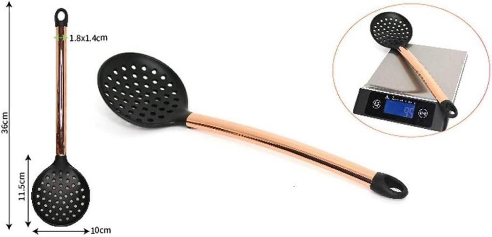 Set di Utensili, Utensili da Cucina in Acciaio Inossidabile Set di Utensili da Cucina da 10 Pezzi, Silicone Antiaderente Resistente al Calore, pentole con Manico Placcato in Rame Cooki