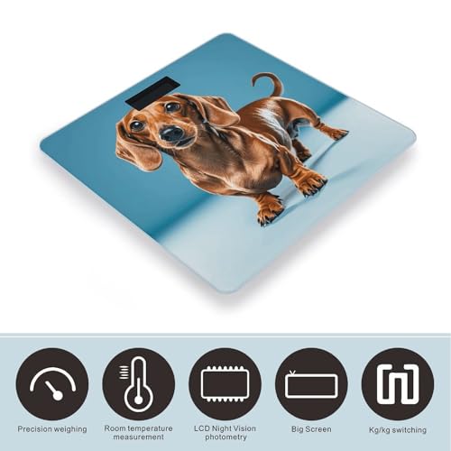 Báscula Digital para Mascotas Dachshund Weiner de Vidrio Templado miniatura 3