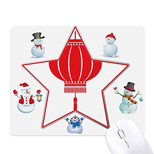 Tapis de souris bonhomme de neige et lanterne chinoise étoile