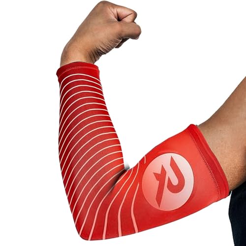 Raquex Sport Arm Compression Sleeves (2 Pack) - 5 Colours - Anti Slip Sleeves for Lower & Upper Arms & Elbow Support