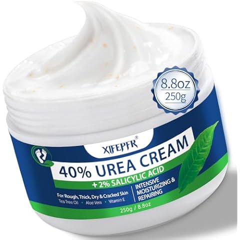 Xifepfr Urea Cream 40 Percent for Feet Maximum Strength, with 2% Salicylic Acid Urea Foot Cream for Dry Cracked Heels and Feet, Tea Tree Oil Foot Cream for Corn and Callus Remover (8.8Oz) Cover