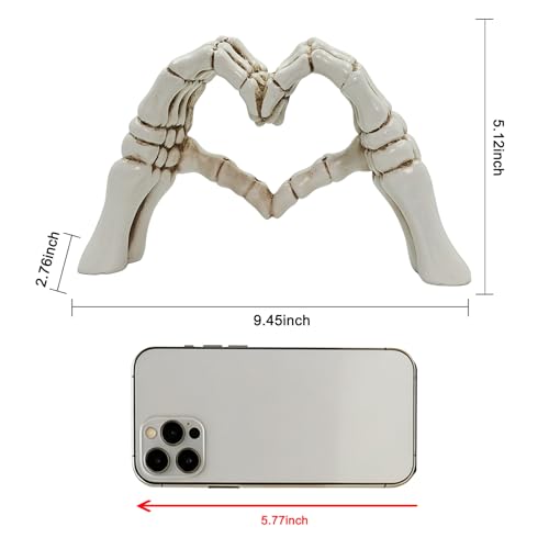 Escultura Manos Esqueleto Corazón 24 cm Decoración Gótica miniatura 6