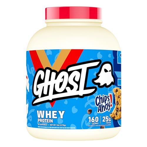 Ghost 100% Whey Protein Powder 5lb Tub (Chips Ahoy!, 5lb)