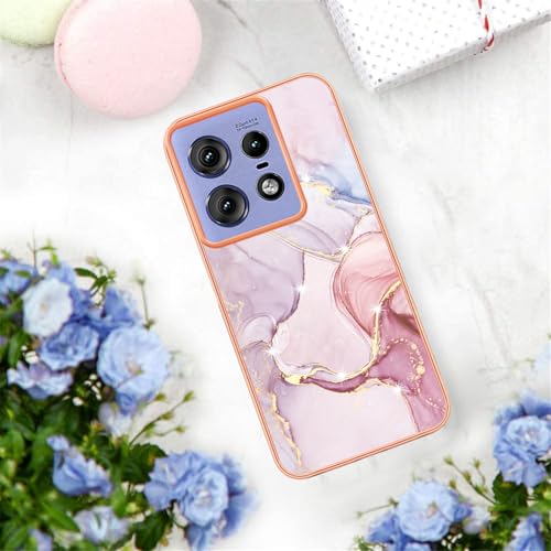 Coque Motorola Edge 50 Pro en silicone TPU souple marbre floral