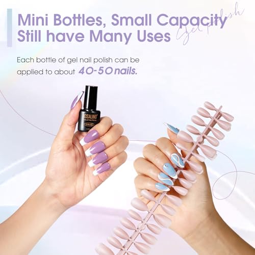 ROSALIND Esmaltes Semipermanentes Para Uñas, 42 Piezas Marrón Rojo Naranja Morado Gris Azul Verde Colores Esmaltes Semipermanente, UV/LED Pintauñas Semipermanentes Otoñales Invernales Regalo - imagen 3
