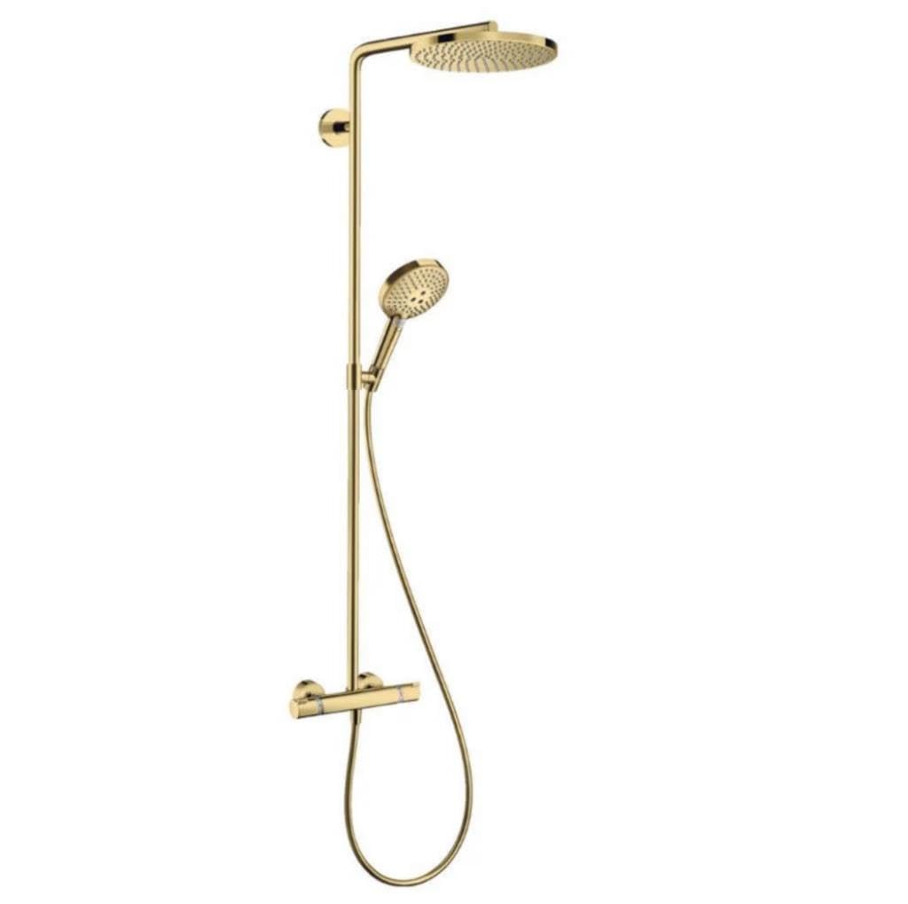 Hansgrohe Raindance S 240 Duschset – 7-in-1 Komplettsystem Mit Thermostat & PowderRain Regendusche | Mattschwarz, Unterputz