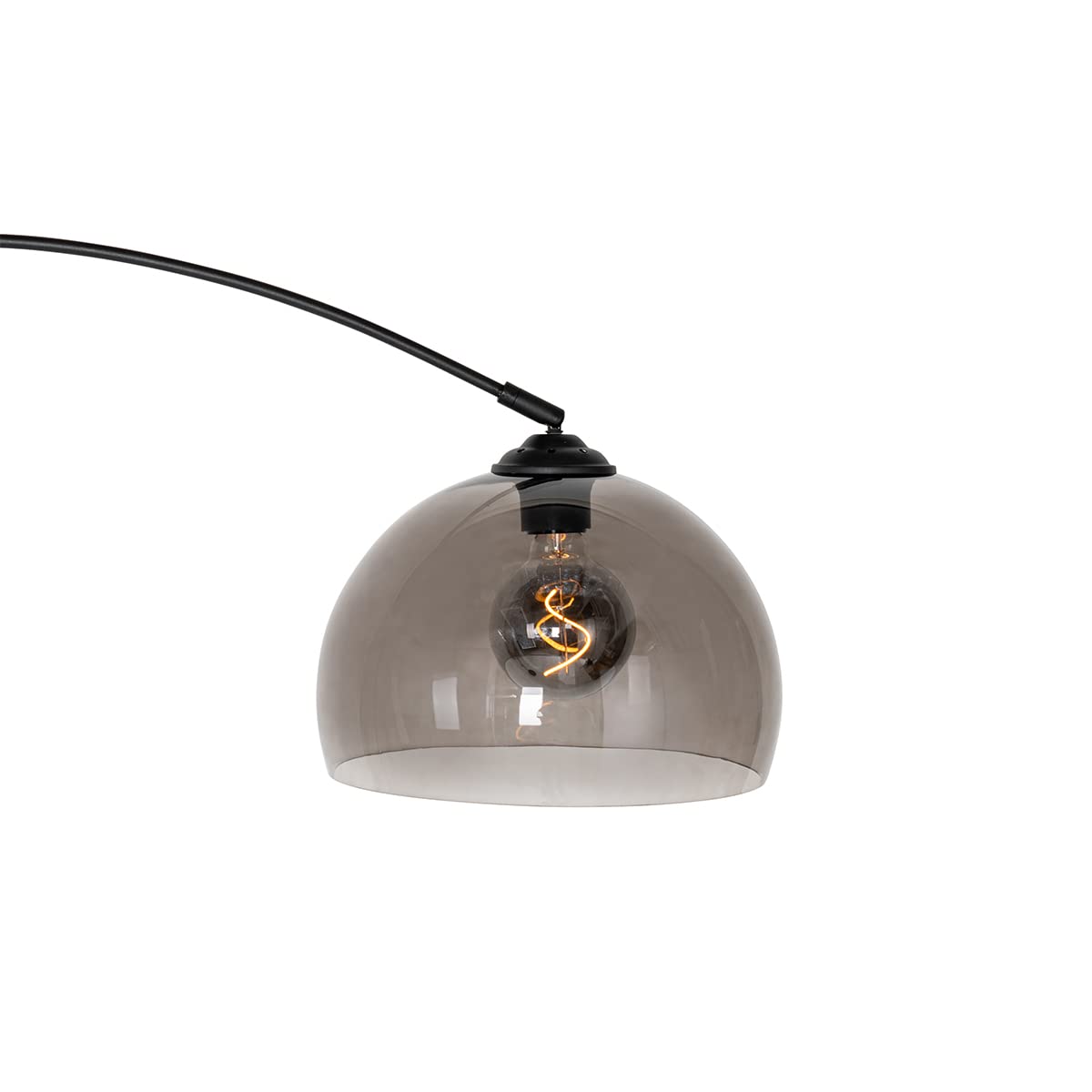 Qazqa arc - Lampada da terra con paralume Moderno - 1 luce - L 155 cm - Nero - Moderno - Soggiorno I Camera da letto