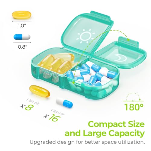 Image of AUVON Weekly Pill Organizer 2 Times a Day, One-Sided Opening, Easy to Use