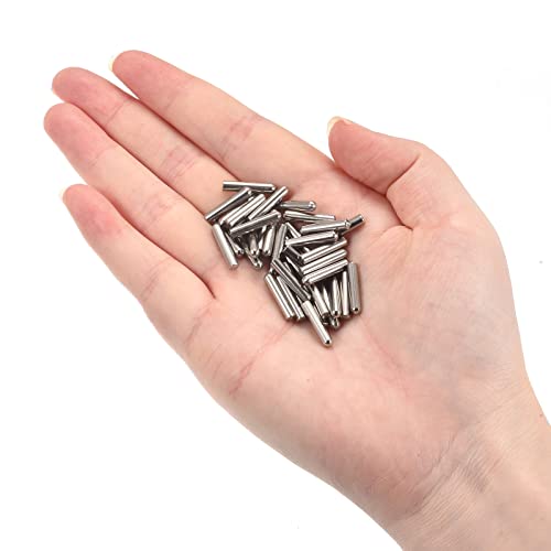 sourcing map 50Stk. 3,5x12mm Passstifte 304 Edelstahl Rundkopf Flachbefestigungselemente