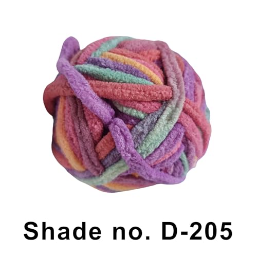 Image of VCR Candy Tri-Color, 100 Grams Hank, 60 Meters Length, Premium Polyester Ball for Crochet and Knitting, Pack of 1 Yarn, Soft and Bulky Fur Suitable for DIY