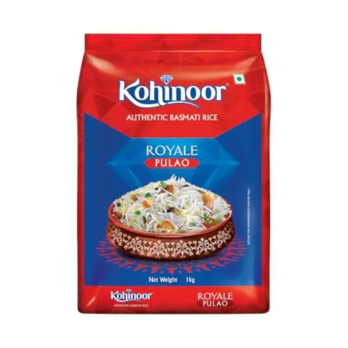 Kohinoor Pulao Basmati Rice, 1 kg | Long-Grain Basmati (Cooked grain up to 18 mm) | Aromatic & Flavorful Rice | Ideal for Pulao - Best price at DetectaDeal