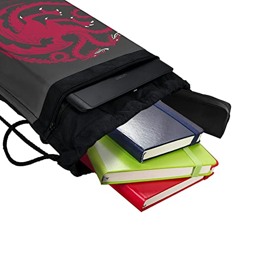 LOGOVISION Game of Thrones Targaryen Sigil Drawstring Backpack Sports Bag Sackpack 17" x 13", Perfect for Gym, Yoga or Practice4