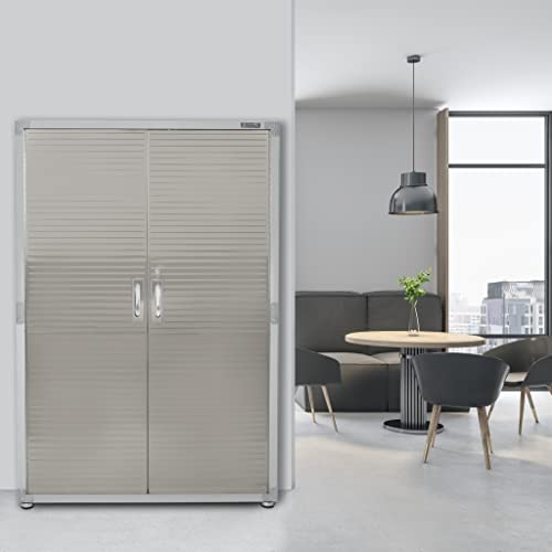 Seville Classics Mega Lockable Storage Cabinet, 48" W X 24" D X 72" H, Granite #TOP6