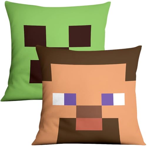 Paquete de 2 fundas de cojín con temática de videojuegos, TNT game cojin, pixel game cojin, fundas de almohada decorativas, fundas de almohada para sofá o cama, Cojín decorativo, 45 x 45 cm, Verde