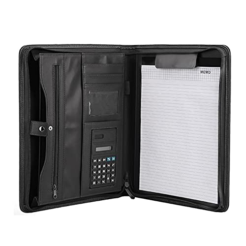 Leathario Portfolio Business Folder Padfolio A4 Writing Pad Document Organizer for Men Women Interview Legal School Office Conference Notepad Clip Boards