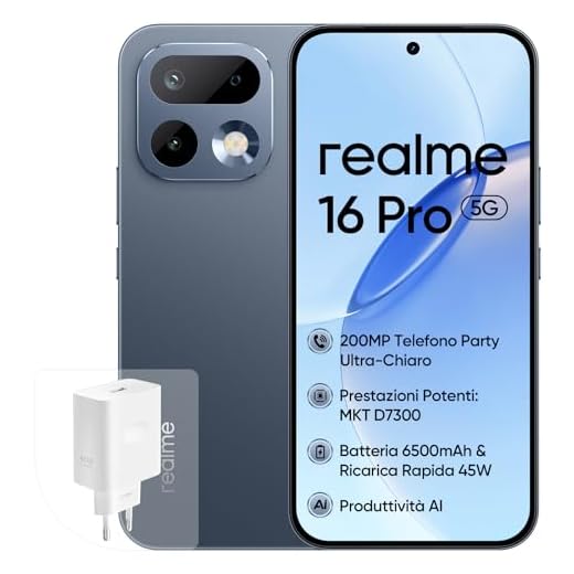 realme 16 Pro 5G Smartphone, 8+512GB, Fotocamera 200MP OIS, Batteria 6500mAh, Display Piatto 6,78" 144Hz, Ricarica Rapida 45W, Funzioni AI, IP69, Dual SIM, Grigio (con Adattatore)