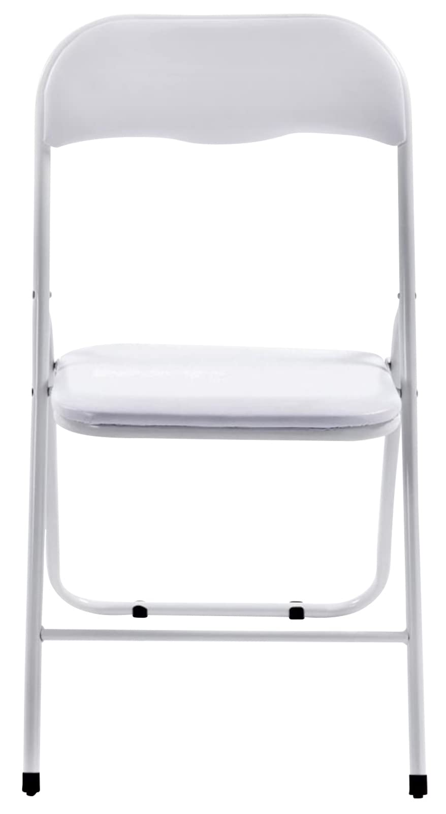 CLP 4 x Chaise De Cuisine Pliable Felix I Chaise Visiteur Pliable avec Pieds en Métal I Chaise Salle De Conférrence Confortable Et Pratique Couleur:Blanc/Blanc