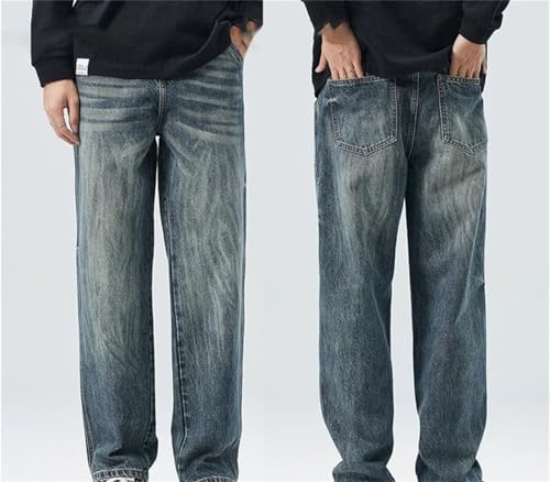Men's Baggy Jeans Wide Leg Pants Loose Straight Full Length Designer Denim Trousers2