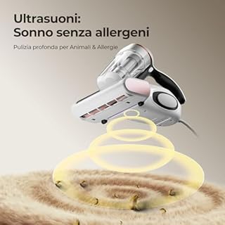 JIGOO J300 Battimaterasso,500W Aspiratore portatile intelligente per materassi, Aspirapolvere antiacaro con luce UV, rimuove il 99,9% degli allergeni, per materassi, letti, divani e mobili imbottiti