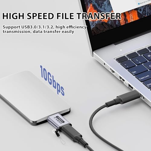 Image of Tobo USB C to Micro B Adapter 10Gbps, 1 Pack, Compatible for Micro USB 3.0 Devices, Supports USB3.2(10Gbps), Plug-and-Play, Easy to Carry, Secure Connection, Includes Strap TD-1173TC