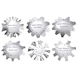 Unomor 6pcs Nail Art Steel Plates for French Manicure Stainless Templates for Nail Styling Lines for DIY Salons Beauty Spas