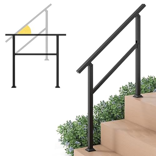 Rambarde d'escalier métallique météo résistante pour marches extérieures