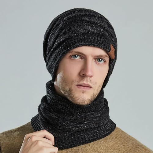 Set de bufanda de gorro cálido con forro de terciopelo térmico antitranspirante 3