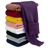 BOOPH Leggings de invierno para niñas con forro polar para niños pequeños - morado - 5-6 años