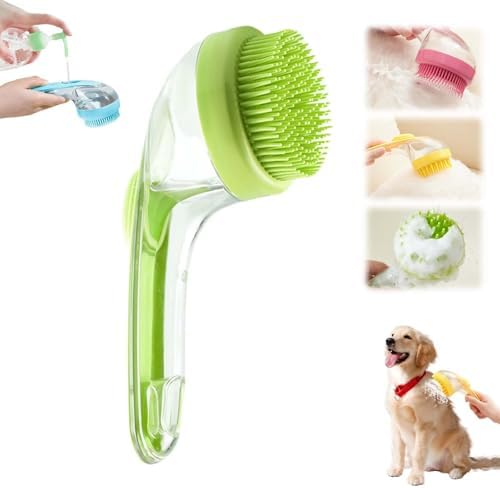 Yilia Pet Bath Brush, 2025 New 2 in 1 Dog Bath Brush with Built-i...