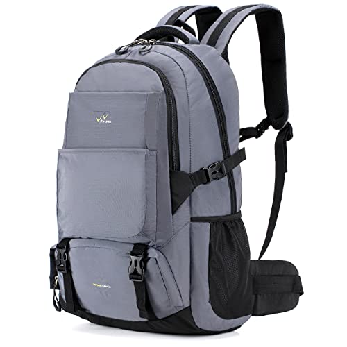 BAGZY Sac a Dos Voyage 70L Sac Randonnée Sac de Trekking Sac à Dos Vélo Nylon 800D Imperméable Sac a Dos Randonnee Sac de Voyage Sac de Survie Sac Glaciere Camping pour Sports de Plein Air (Gris) Cover