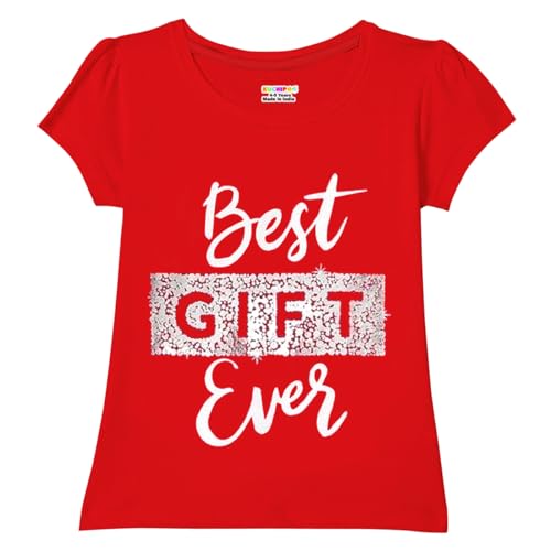 Image of Kuchipoo Girls Half Sleeves Regular Fit Cotton T-Shirt