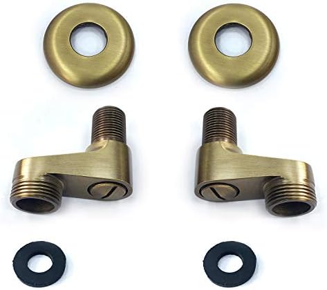 Aolemi 3-3/8 Inch Wall Mount Adapter Clawfoot Tub Bathtub Faucet Adjustable Swing Arms Eccentric Screw Antique Brass 2 Pack