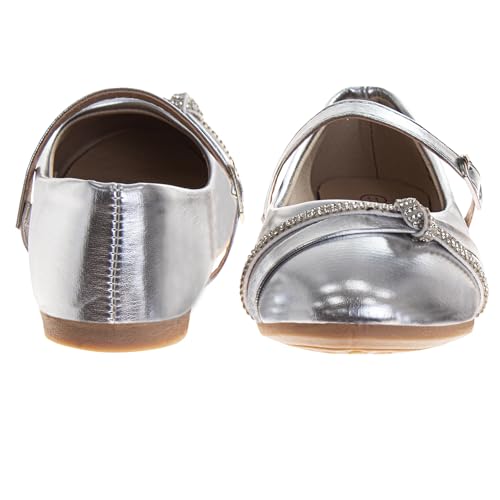 KENSIE GIRL Closed Toe Dress Ballerina Flats - Stylish Formal Patent Mary Jane Wedding Party Shoes (Toddler - Little Kid - Big Kid)3