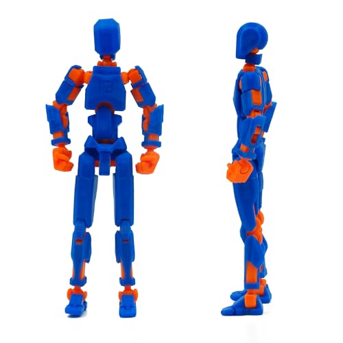 Image of Dummy 13 Action Figure Robot | Fully Articulated 3D Printed Robot Toy | 5.4-inch Collectible Figurine | Matte Finish| Unassembeled (Blue-Orange)