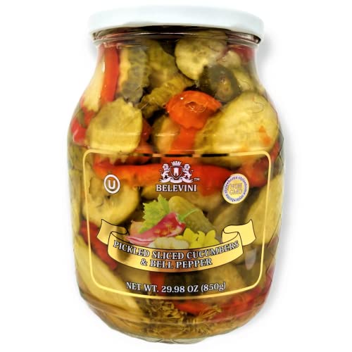 Belevini Tasty Pickled Sliced Cucumbers & Bell Pepper 29.98 Oz, Vegan, Non-Gmo, Gluten-Free And Kosher Pack Of 1 #TOP25