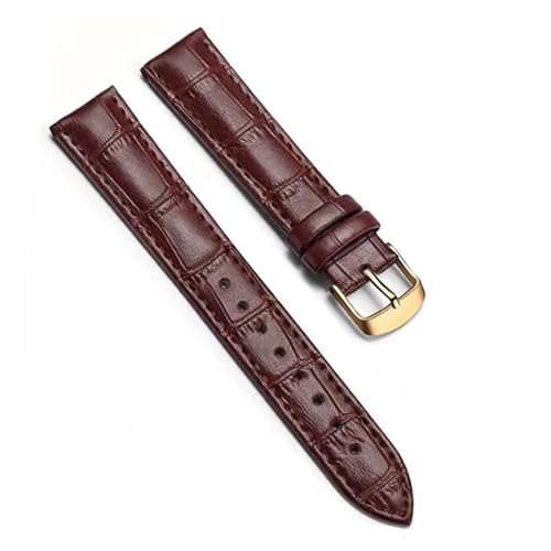 Correas con hebilla oro negro EDVTK35 de cuero flexible en 18mm y 22mm