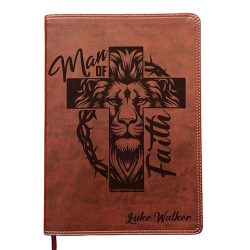 SacredBound Personalized ESV Super Giant Print Bible – Burgundy TruTone Faux Leather | Custom Name Engraved | English Standard Version with 17-Point Font & Full-Color Maps (Man of Faith)
