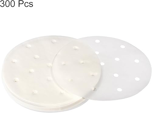Miniatura 6 de uxcell 200 piezas de papel pergamino para freidora de aire, forro redondo de 6 pulgadas, papel de hornear antiadherente para freidoras de aire,