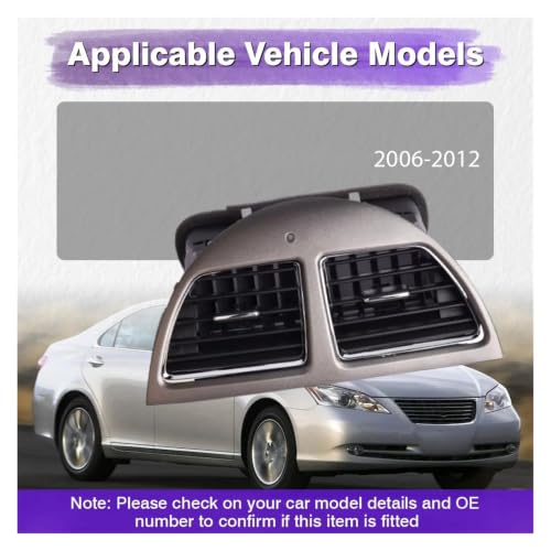Grille ventilation centrale pour Lexus ES350 2006-2012 Gris - 3