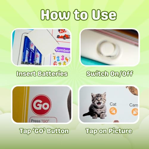 Image of Interactive English Word Book for Kids | Educational Vocabulary Sound Book for Language & Speech Development | Talking Learning Book | Screen-Free Early Learning Toy
