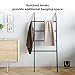 Umbra Hub Ladder – Adjustable Clothing Rack for Bedroom or Freestanding Towel Rack for Bathroom | Expands from 16 to 24 inches with 4 Notched Hooks, Black/Walnut