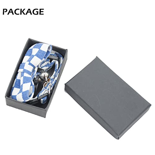 Image of Bowtie Cat Collars Breakaway with Bell, Adjustable Cute Kitty Collars Safety Buckle Kitten Collar for Cat Puppy 7.5-11in (Blue Plaid)
