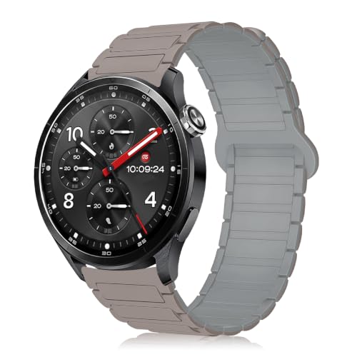 [RoSoki] 22mm �o���h Xiaomi Watch S5 /S4 /S4 Sport/Xiaomi Redmi Watch 5 Active /5 Lite �Ή� �V���R���� �}�O�l�b�g�t�� �X�|�[�c�o���h �ւ��X�g���b�v �_�炩�� �����x���g 