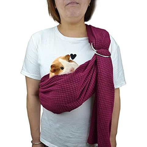 Guinea Pig Sling Carrier Bonding Pouch with Adjustable Shoulder Strap Snuggle Bag for Guinea Pig Cover