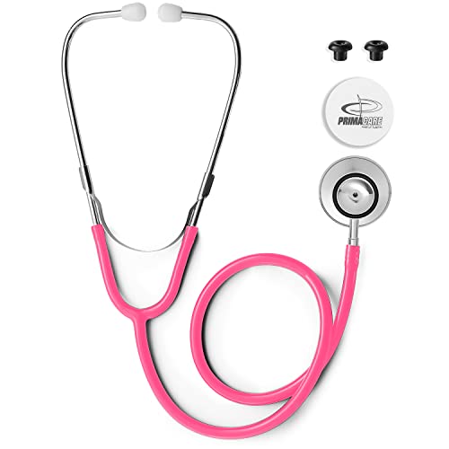Primacare DS-9290-PK Adult Size 22 Inch Stethoscope for Diagnostics and Screening Instruments, Lightweight and Aluminum Double Head Flexible Stethoscope, Pink by Primacare - Used condition - US$8.05