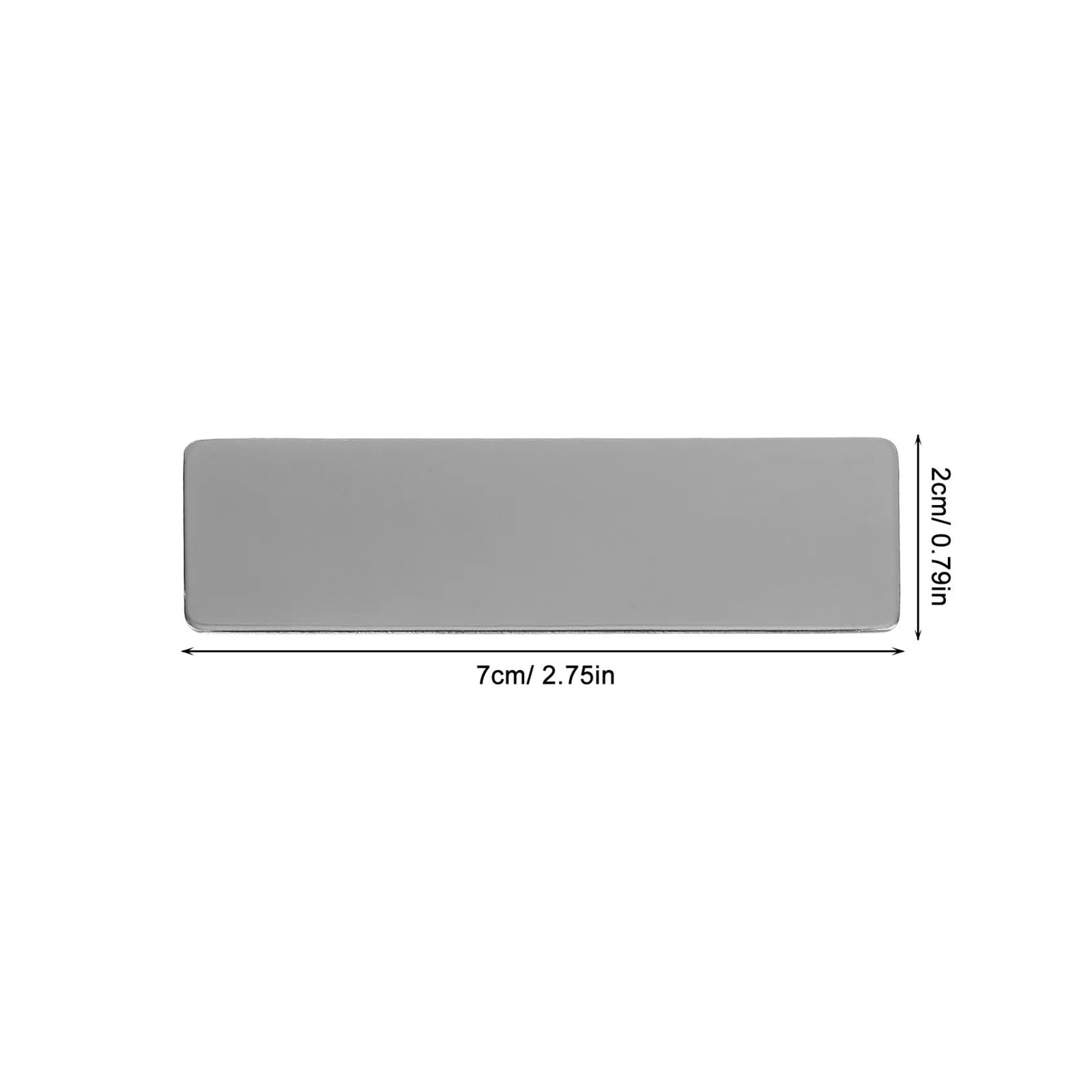 30 placas rectangulares de acero inoxidable para grabado en blanco
