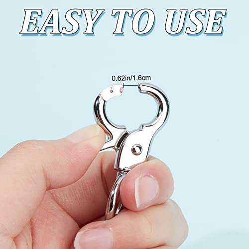 Image of GORGECRAFT 20Pcs Trigger Snap Hooks 360 Degree Swivel Lobster Clasps Clips Silver Heavy Duty Alloy Snaps Hook for Pet Cages Chains Keychain Lanyard Carabiner DIY Jewellery Making Crafts Findings