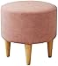 Ottoman Foot Stool Puf, Okrągły Wyściełany Bench Bench Stołek Solid Drewno Foot Rest Foot Siedzenia Narzędzie Stołowe Siedzenie(Size:35x35x35cm(14x14x14inch),Color:Różowy)