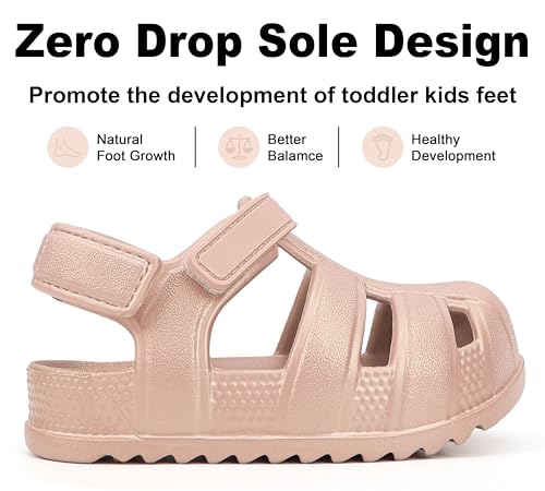 Image of ChayChax Toddler Classic Fisherman Sandals Boys Girls Closed Toe Water Pool Beach Sandal Naturally Splay